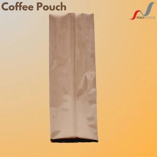 500 × 500px Bronze open top coffee pouch back view.