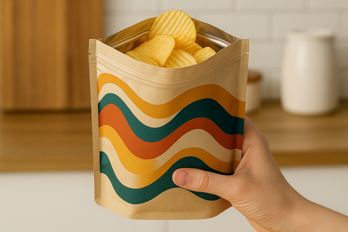 Overprinting involves printing directly onto the surface of a readily available off-the- shelf stock pouch, rather than onto packaging film before conversion. 