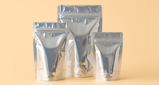 Add a touch of shine with our chrome pouches, eye-catching and durable. Great for standing out on shelves while protecting your product.