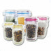 2 od each small, medium and large jar shaped stand up pouches filled with product.